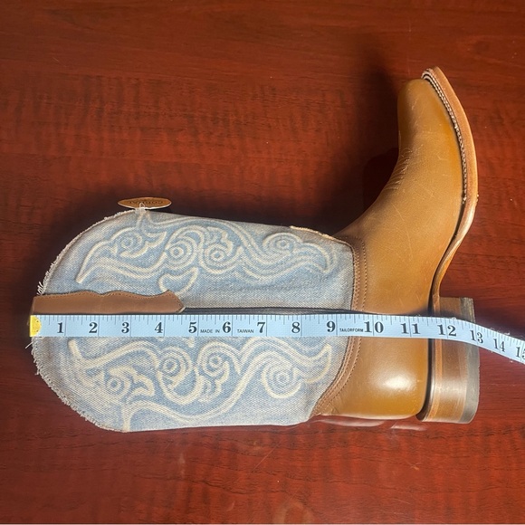 Corral Women's Saddle Cowhide Square Toe Western Boots Denim Embroidery Sz 10 - Picture 16 of 16